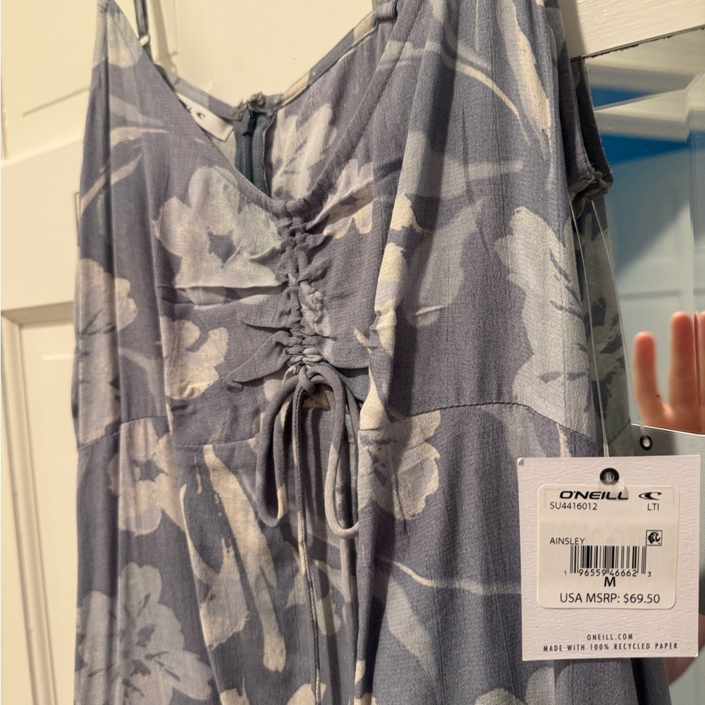 NWT O’Neill Blue Floral Maxi Dress | Spaghetti Strap Summer Dress | M - Picture 5 of 6